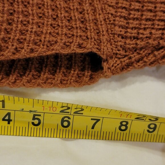 Planet by Lauren G Rust Brown Oversized Cropped Cowl Neck Sweater One Size - Picture 12 of 12